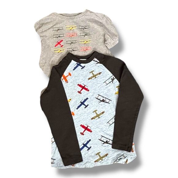 Hanna Andersson Boys Airplane Print Long Sleeve Crewneck Shirt Bundle Size 10 - Picture 1 of 10